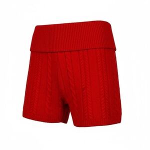 New Red Knit Women Shorts